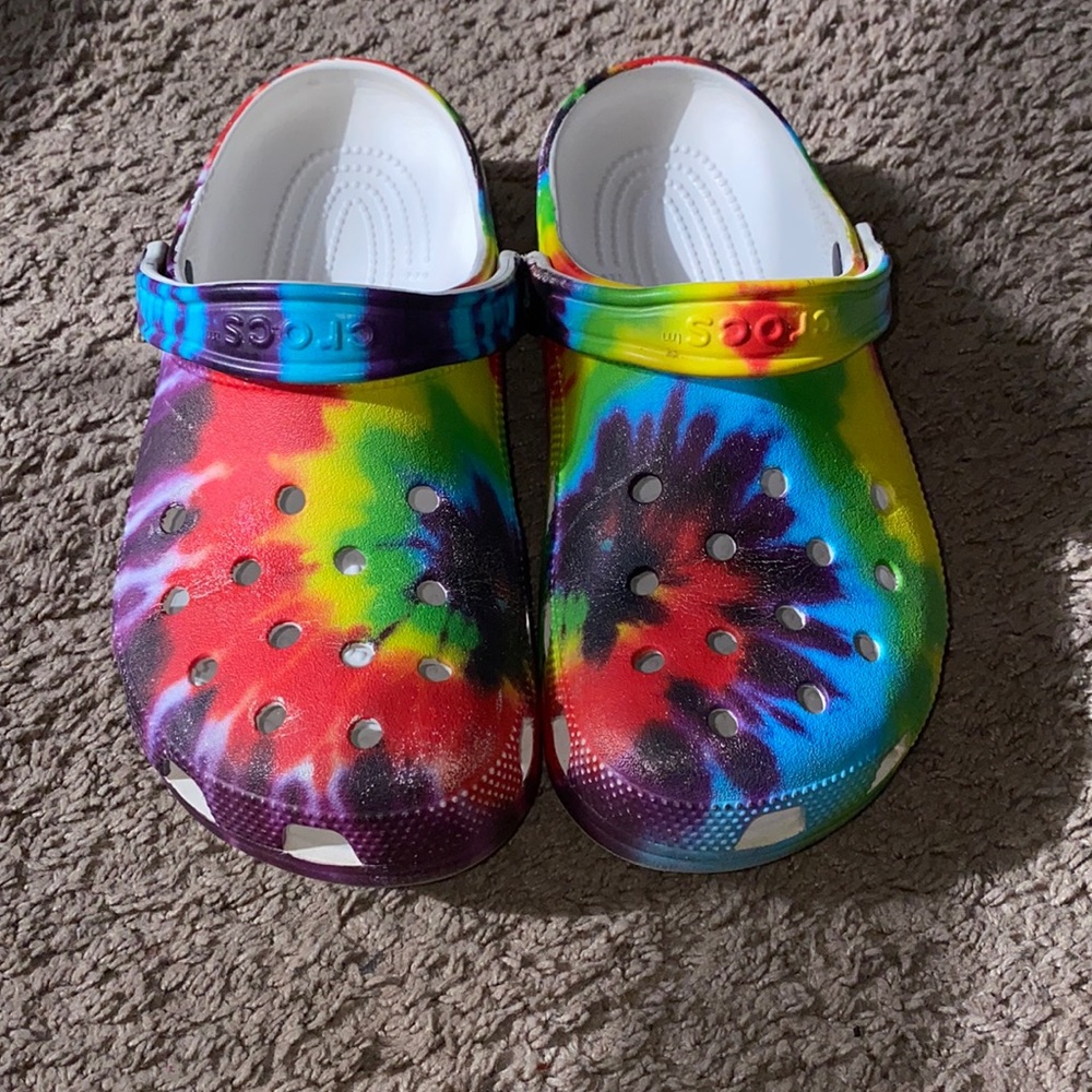 Tie dye crocs